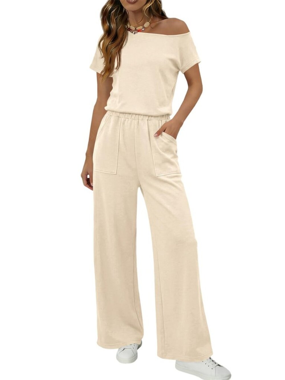Jumpsuits for Women Summer Casual Off the Shoulder One Piece Romper Jumpers